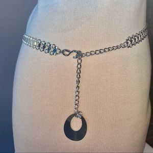 Metal Chain Belt - silver tone